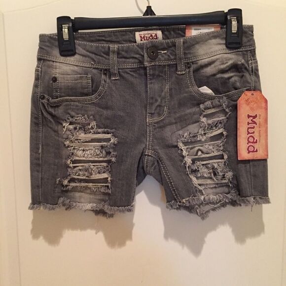 Mudd Distressed Jean Shorts - Picture 2 of 6